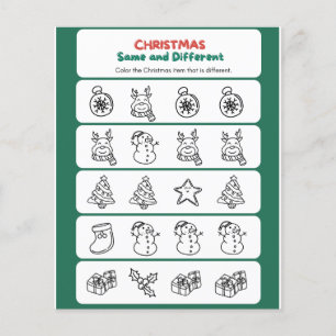 Green Red Fun Christmas Same and Different Flyer