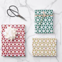 Elegant cute red and gold foil candy cane pattern wrapping paper sheets, Zazzle