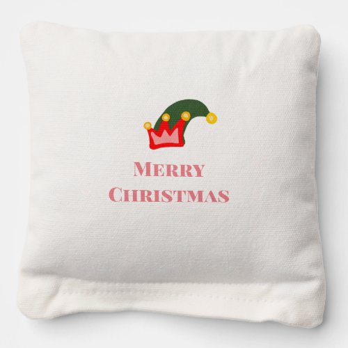 Green red hat merry Christmas add name text name Cornhole Bags