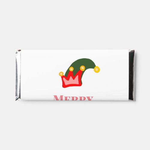 Green red hat merry Christmas add name text name Hershey Bar Favors
