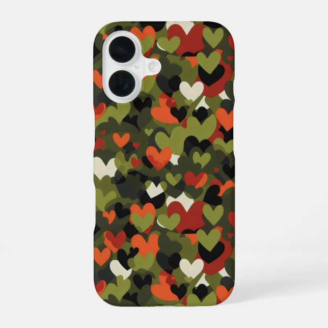 Green Red Heart Pattern Iphone Case (Back)