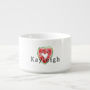 Green Red Heart Watermelon Birthday Bowl