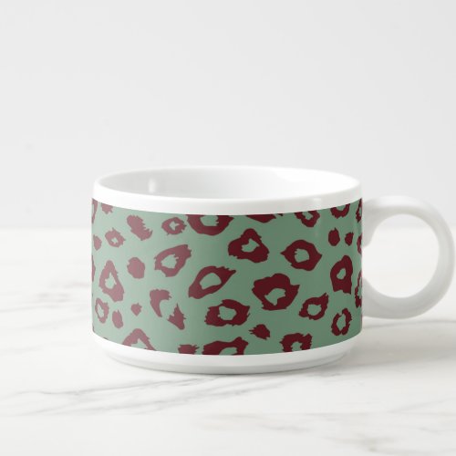 Green Red Leopard Print Bowl