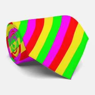 green red magenta yellow neck tie