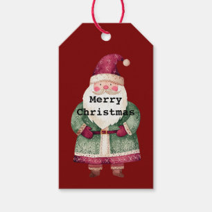 Green Red Merry Christmas Santa Gift Tags