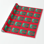 Green/red Monogram Wrapping Paper at Zazzle