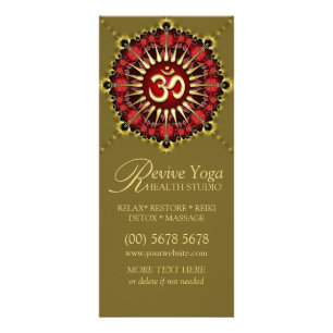 Green Red NewAge Gold OM Sign Yoga Rack Cards