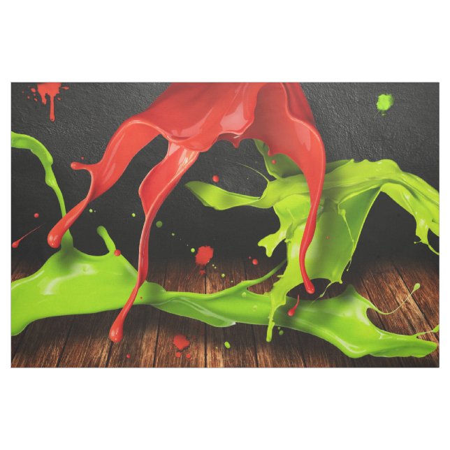 Green red paint fabric (Yard)