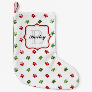 Green Red Personalized Pet Name Christmas Small Christmas Stocking