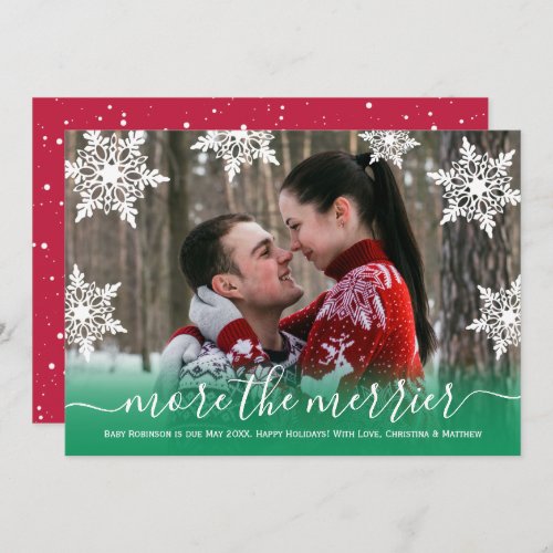 Green Red Photo Christmas Pregnancy Announcement