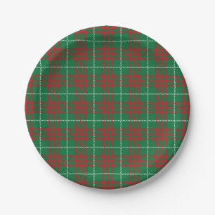 Green & Red Plaid Paper Plates