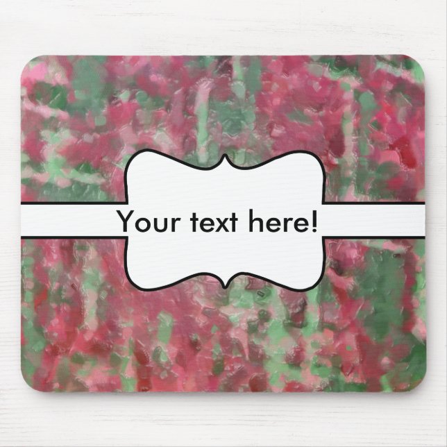 Green red platic abstract design mouse pad (Front)