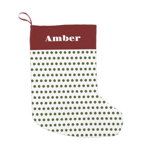 Green Red Polka Dots Christmas Stocking