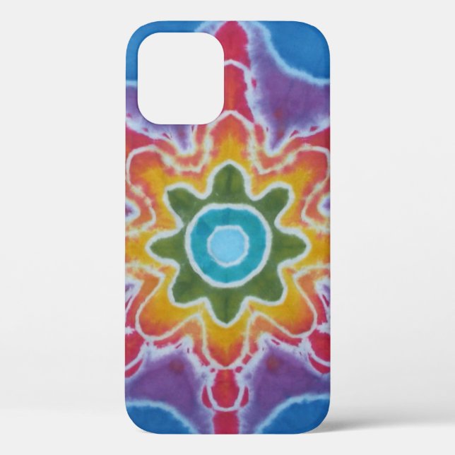 Green & Red Star Blue Background Tie Dye Case-Mate iPhone Case (Back)