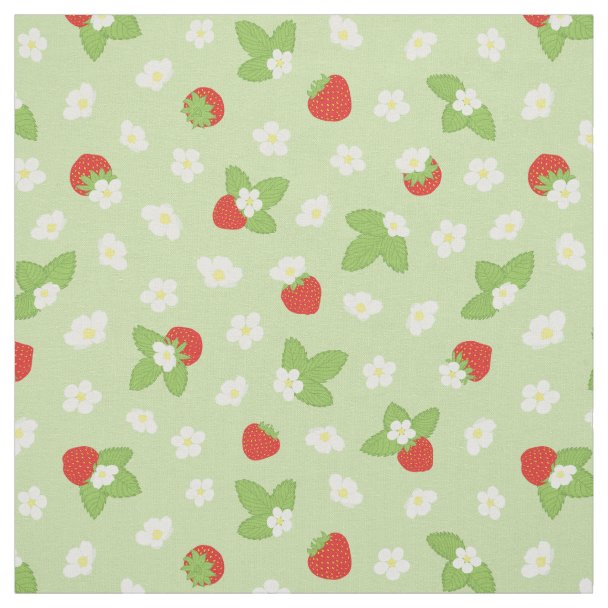 Strawberry Pattern Fabric | Zazzle.com