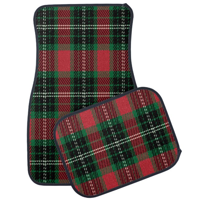 Green & Red  Tartan Car Mats Full Set (Set)