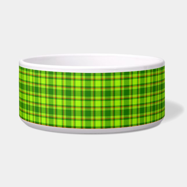 Green Red Tartan Checkered Plaid Pattern-55788 Bowl (Front)