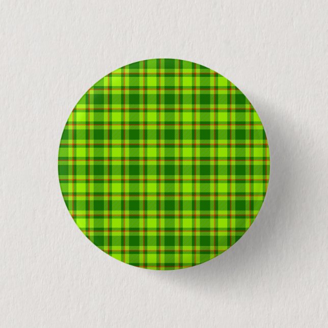 Green Red Tartan Checkered Plaid Pattern-55788 Button (Front)