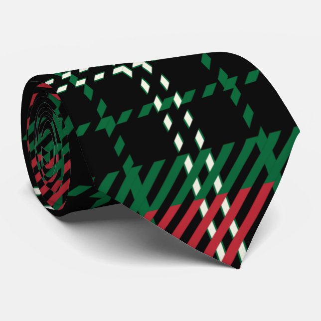 Green & Red  Tartan Neck Tie (Rolled)