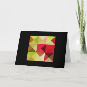Green Red Tones Quilt Square Note Card