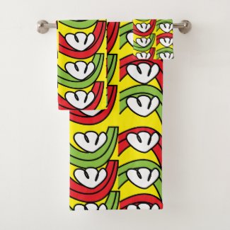 Green Red Vegetable Flower Pattern 