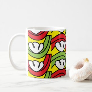 Green Red Vegetable Flower Pattern