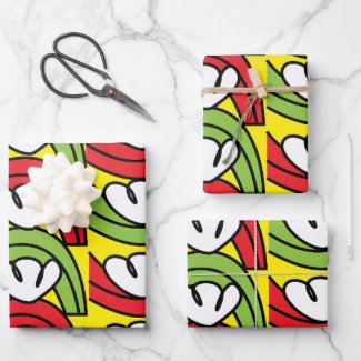 Green Red Vegetable Flower Pattern