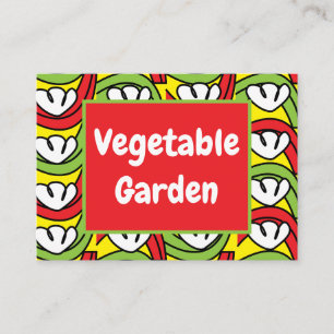 Green Red Vegetable Pattern Business Card