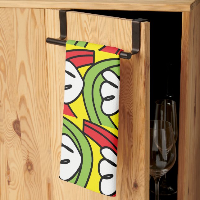 Green Red Vegetable Pattern  Kitchen Towel (Thirds Fold)