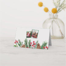 Green & Red Vintage Photo Family Christmas Party 