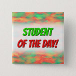 [ Thumbnail: Green, Red Watercolor-Like Abstract Pattern Button ]
