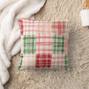 Green Red White Candy Canes Throw Pillow