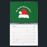 Green Red White Santa Merry Christmas Calendar<br><div class="desc">Green Red White Santa Merry Christmas</div>