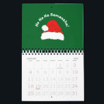 Green Red White Santa Merry Christmas Calendar<br><div class="desc">Green Red White Santa Merry Christmas</div>