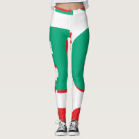 Green Red White Sporty Leggings – Athletic Color
