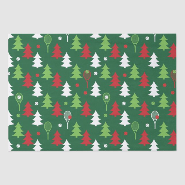 Green💚💔🤍, red, white tennis Christmas   Tissue Paper (Front)
