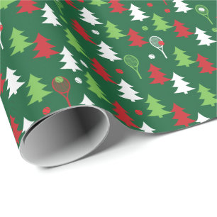 Green💚💔🤍, red, white tennis Christmas Wrapping Paper