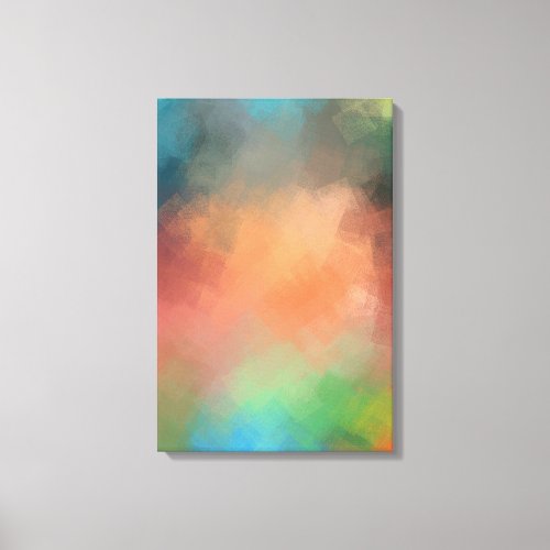 Green Red Yellow Blue Modern Abstract Art Colorful Canvas Print