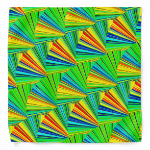 Green Red Yellow Blue Trendy Abstract Pattern Bandana
