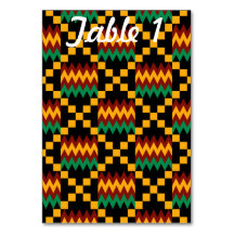 Green Red Yellow Kente Wedding Reception Table