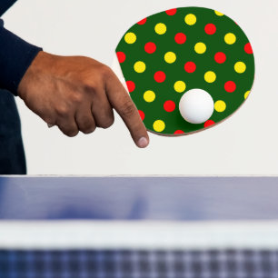 Green Red Yellow Polka Dots Design  Ping Pong Paddle
