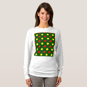 Green Red Yellow Polka Dots Design T-Shirt