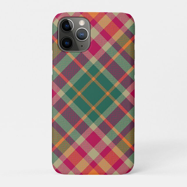 Green Red Yellow Scottish Tartan Plaid Case-Mate iPhone Case (Back)
