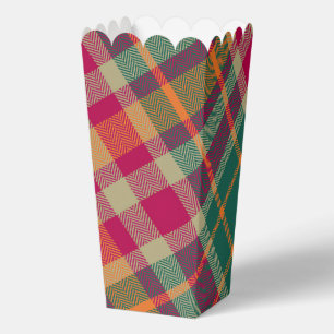 Green Red Yellow Scottish Tartan Plaid Favor Box