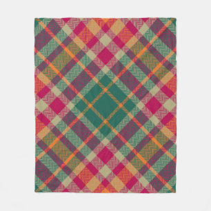Green Red Yellow Scottish Tartan Plaid Fleece Blanket