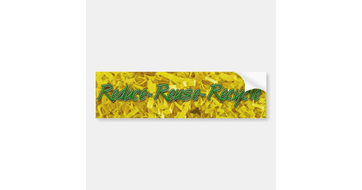 Green Reduce-Reuse-Recycle Bumper Sticker | Zazzle