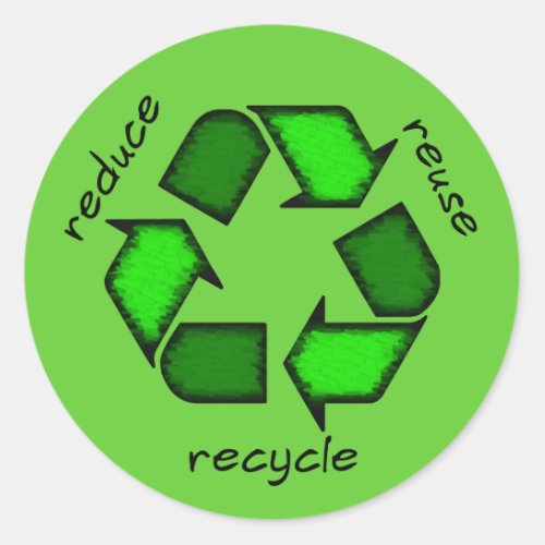 Green Reduce Reuse Recycle Sticker