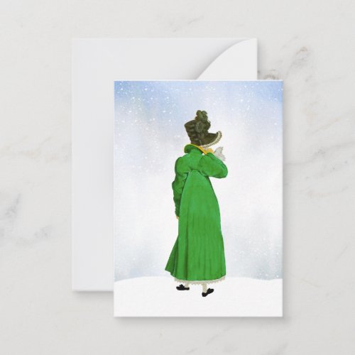 Green Regency Fashion Christmas Holiday Greeting Note Card