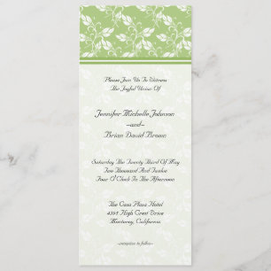Green Regency Floral Wedding Invitation