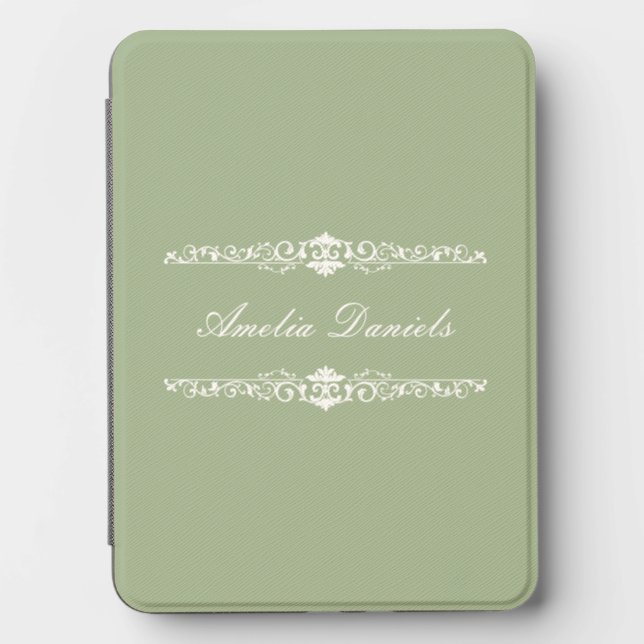 Green Regency Style Personalized Kindle cover (Front)